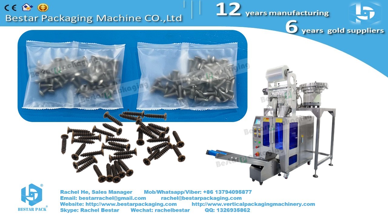 How to pack 100pcs short screws fast, Bestar automatic counting packaging machine